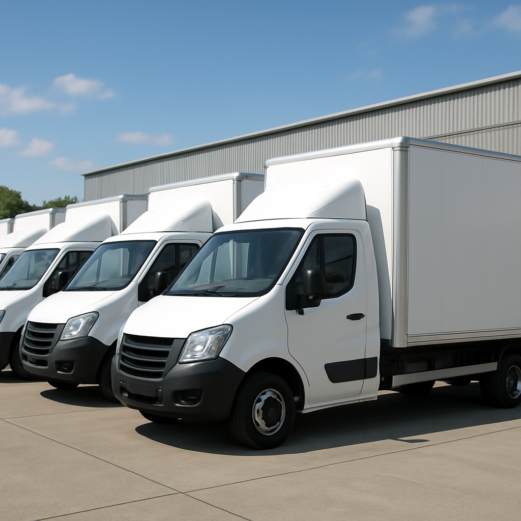 Fleet of Haryana Packers And Movers trucks at the logistics depot